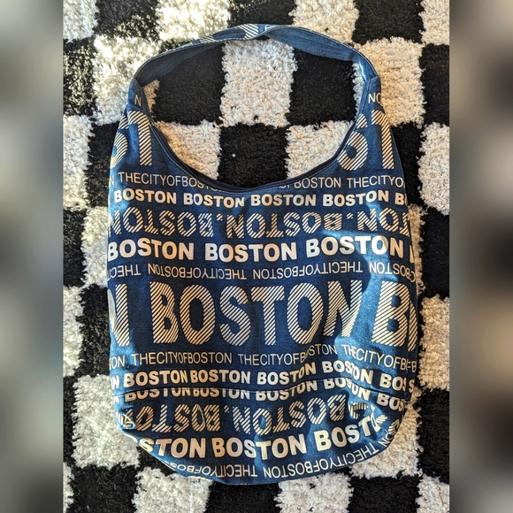 Hurry! Store Close Next Week!! Robin Ruth Boston Logo Denim Shoulder Bag - Picture 1 of 3
